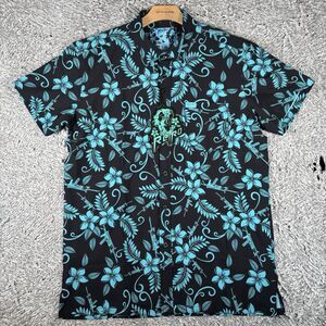 Retro Rifle Hawaiian Shirt Mens Large "THE HULA" Short Sleeve Multicolor NWTGS